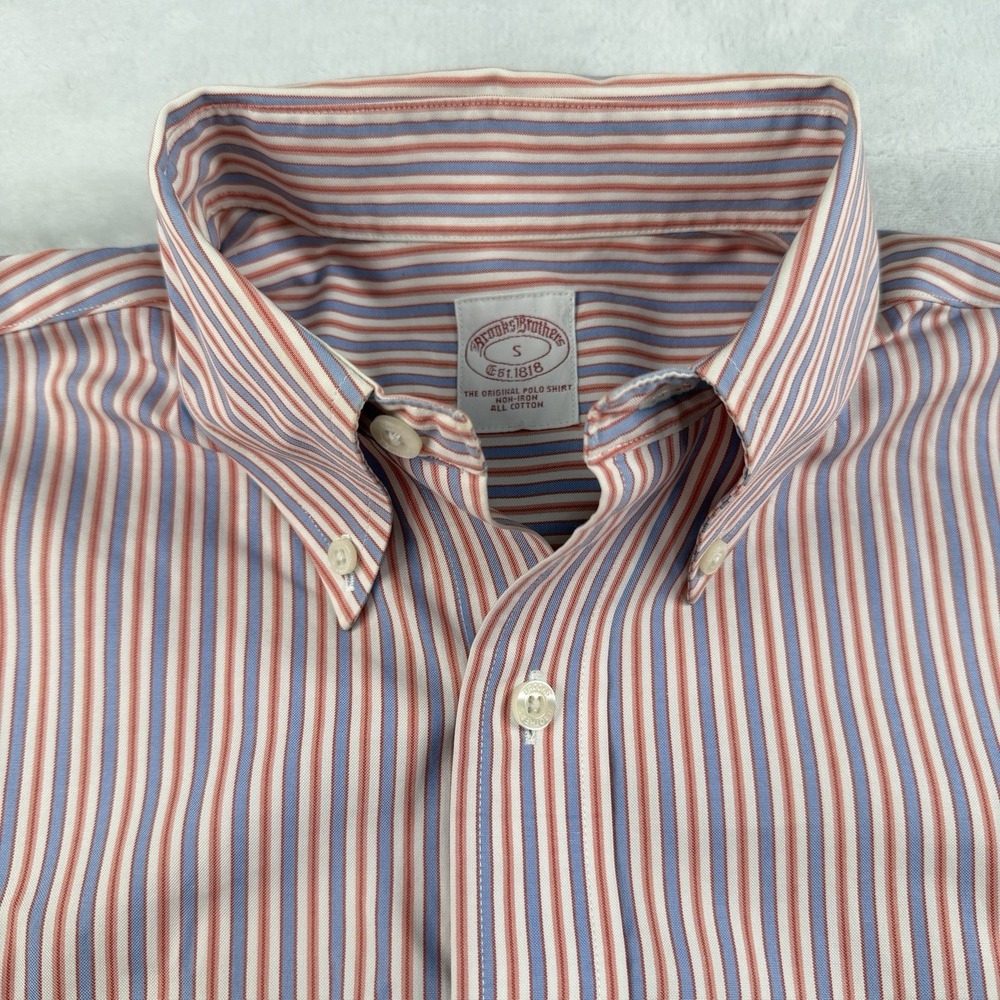 Brooks Brothers Est.1818 Shirt Multicolor Striped All Cotton Short Sleeve Mens L